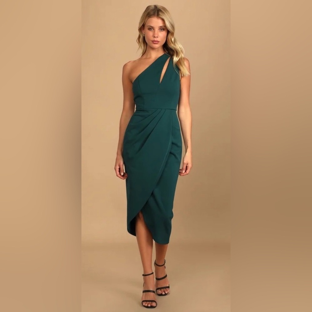 Lulu's Teal One Shoulder Dress NWT